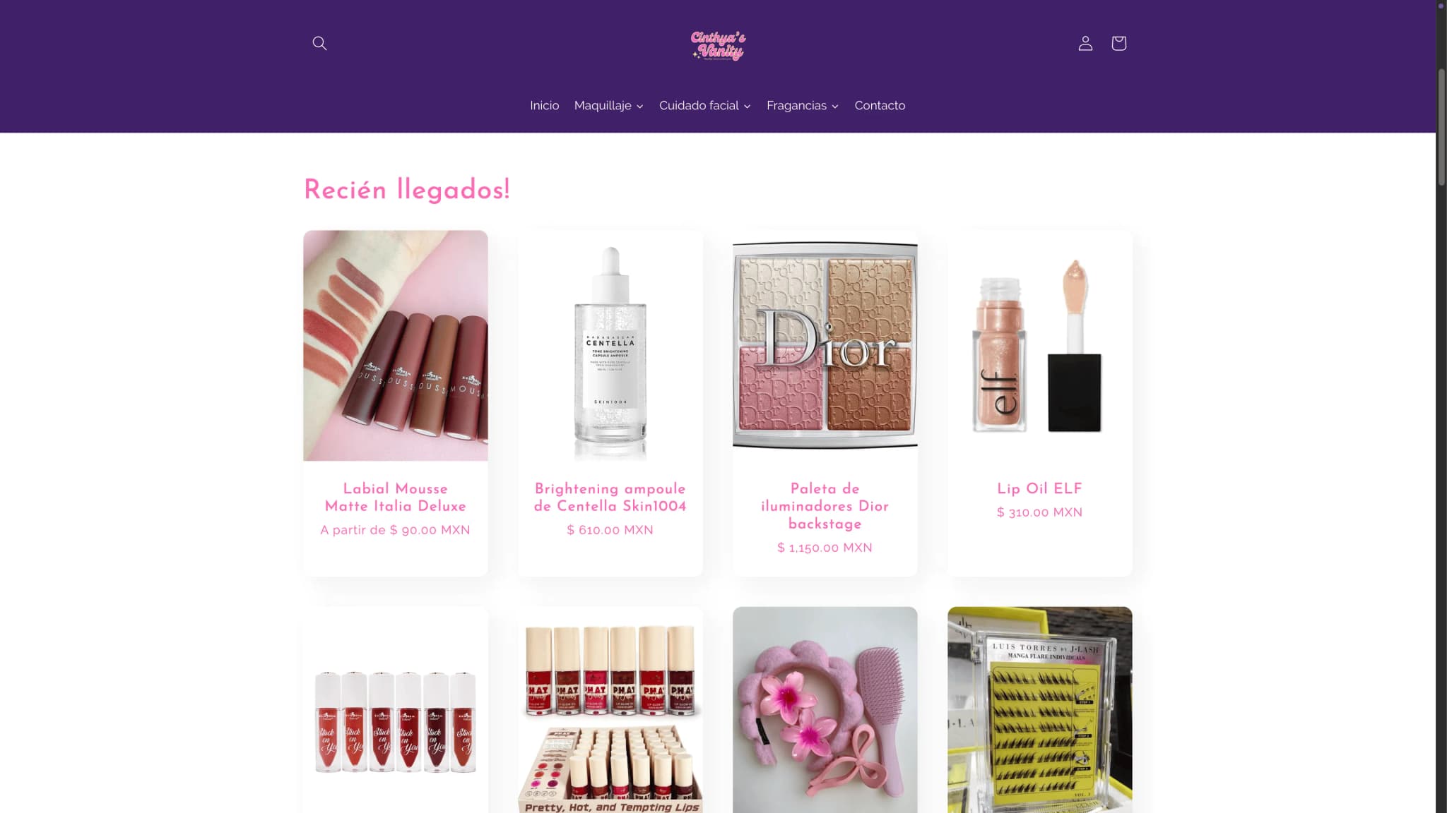Cinthya's Vanity project screenshot